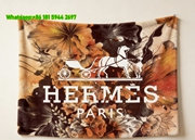 Hermès Floral Horse Carriage Flannel Throw Blanket IMG_5032